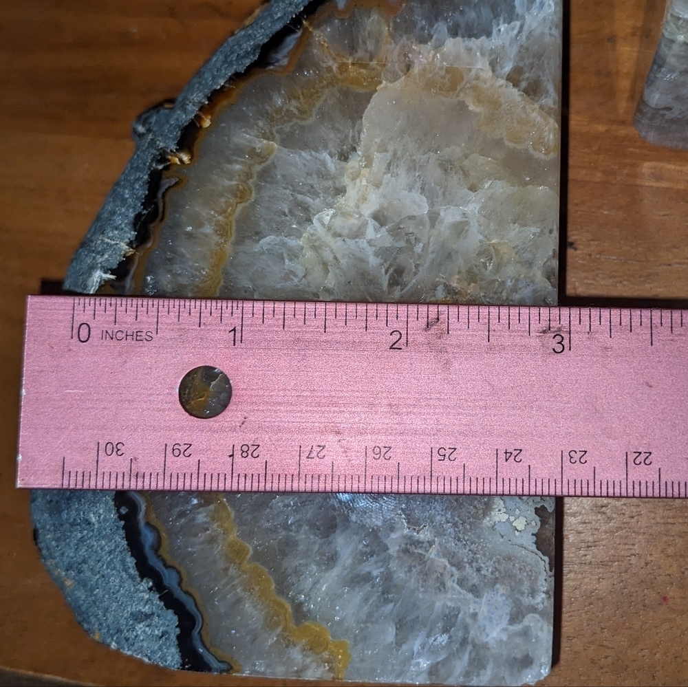 💲ON SALE!!💲Agate Geode Section Pair of Bookends / Decor Pieces Natural Stone - Picture 6 of 13